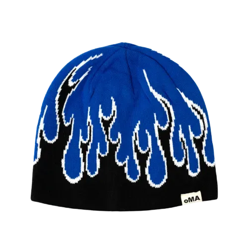 Touca oMA Studios Flame Skully Blue