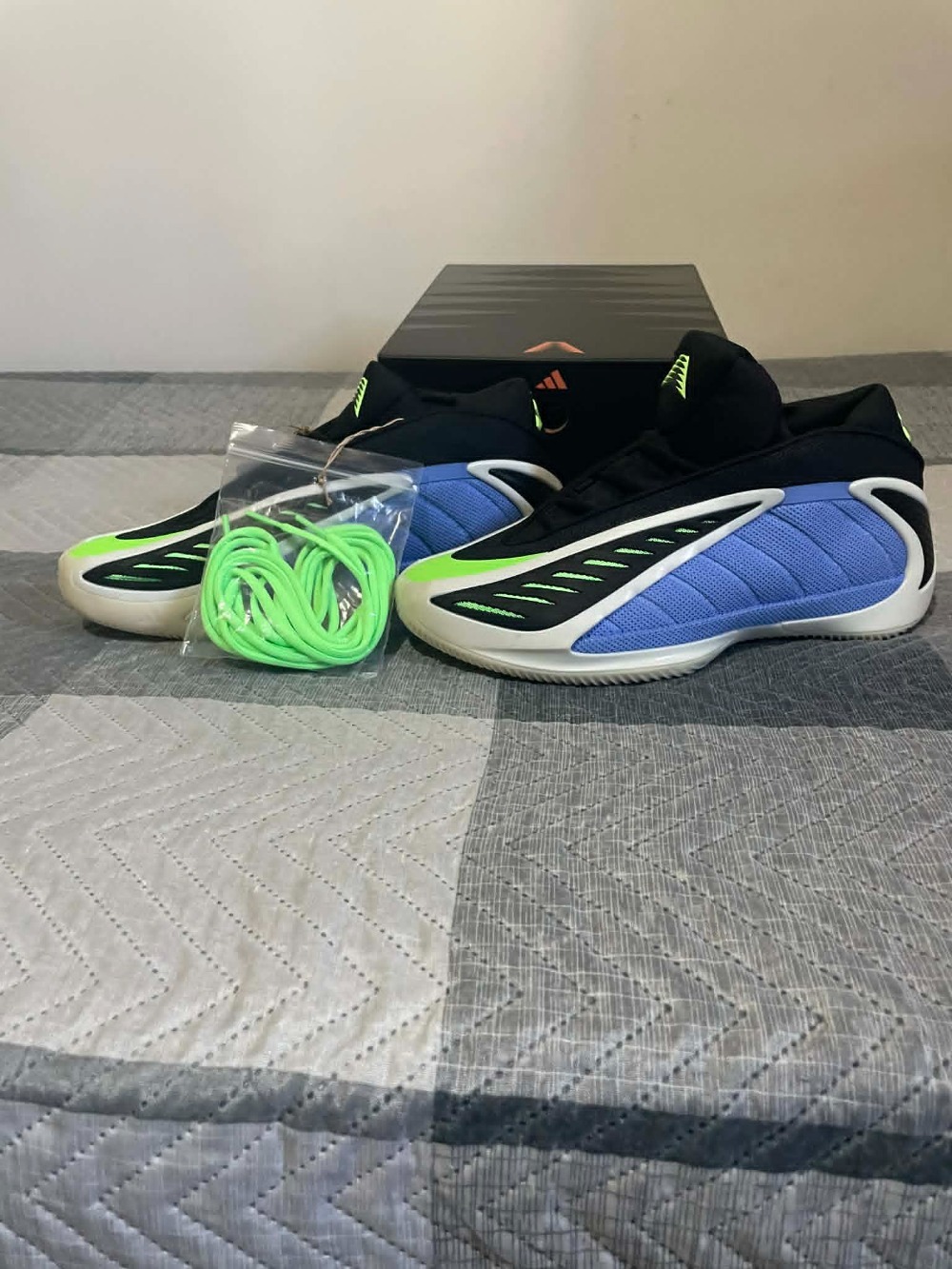 adidas Anthony Edwards 2 Blue Fusion Zero Metalic Lime Burst — 40, Novo