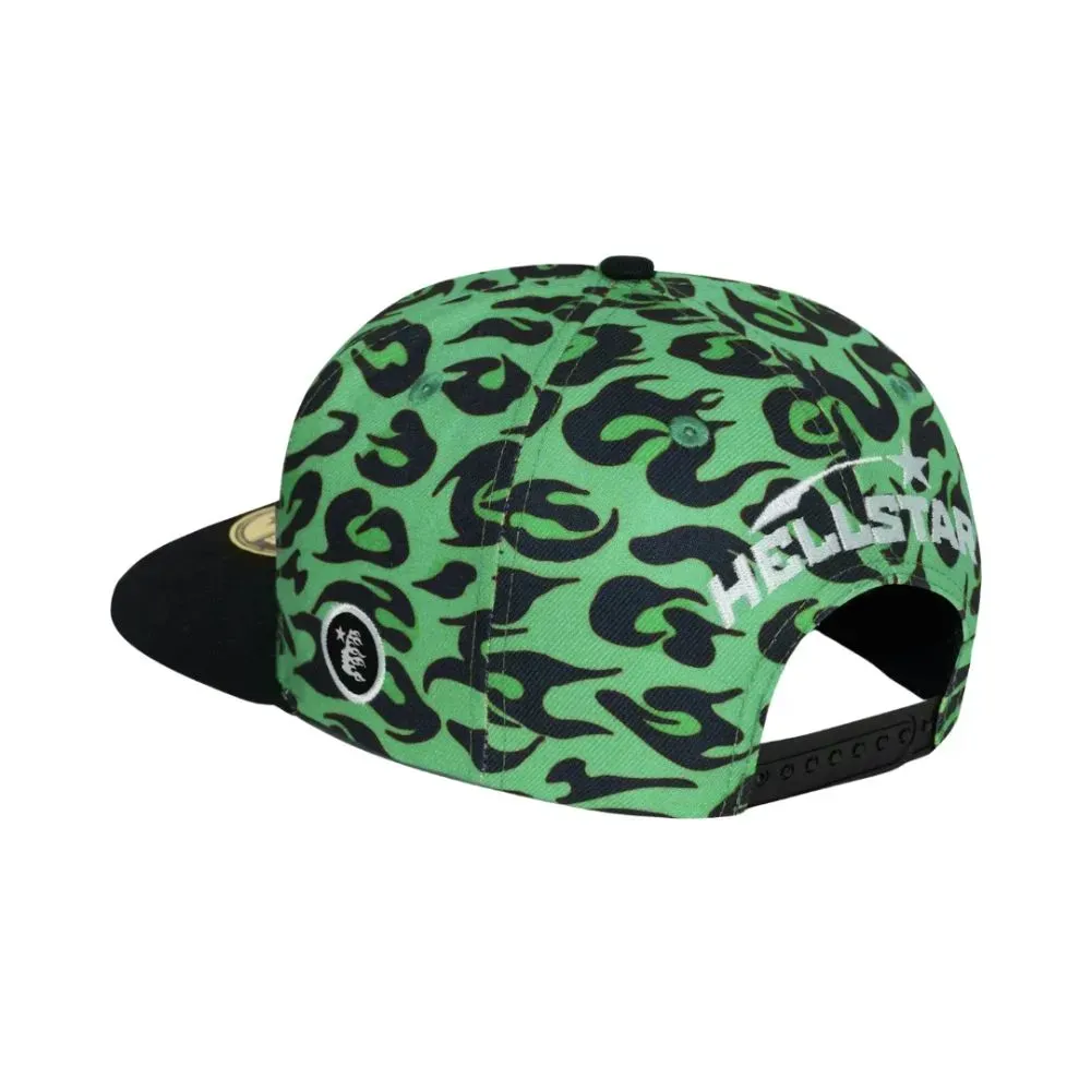 Boné Hellstar Cheetah Print Snapback Green Black - Droper
