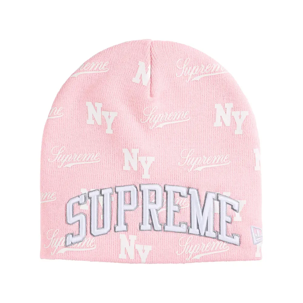 帽子 Supreme Loose Gauge Beanie Light Pink New Era x Supreme Touca Monogram Beanie Pink SS26-W11 - Droper