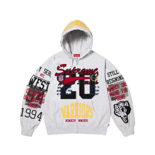 ジャケット・アウター Supreme 20AW twill hooded jacket Jaqueta Supreme Warriors Appliqué Zip Up Hooded Ash Grey SS26-W11