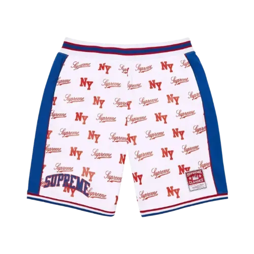 Mitchell & Ness x Supreme Shorts Monogram Basketball White SS26