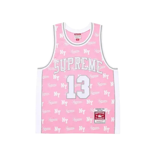 Mitchell & Ness x Supreme Regata Monogram Basketball Jersey Pink Mitchell & Ness x Supreme Regata Monogram Basketball Jersey Pink