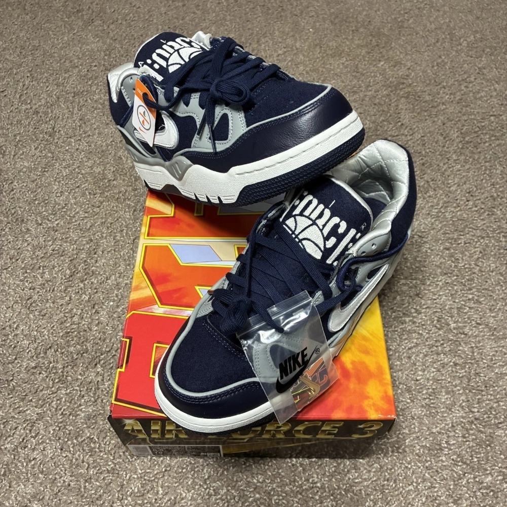 Nigo x Nike Air Force 3 Low Midnight Navy Shadow Grey — 39 / 39.5 / 40.5 / 41 / 42 / 42.5 / 43 / 43.5 / 44, Novo