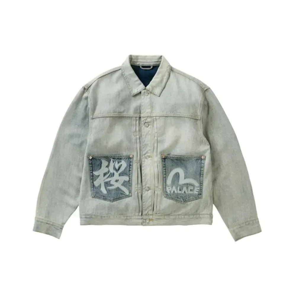 【Doggy　未使用】PALACE ×EVISU denim jacket Palace x Evisu Type 2 Denim Jacket Reverse Indigo - Droper
