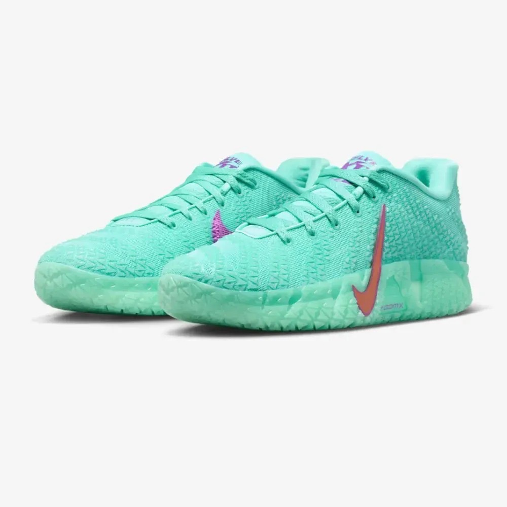 Nike Ja 3 12 Time Bleached Turquoise Vivid Purple Safety Orange — 36 / 48, Novo