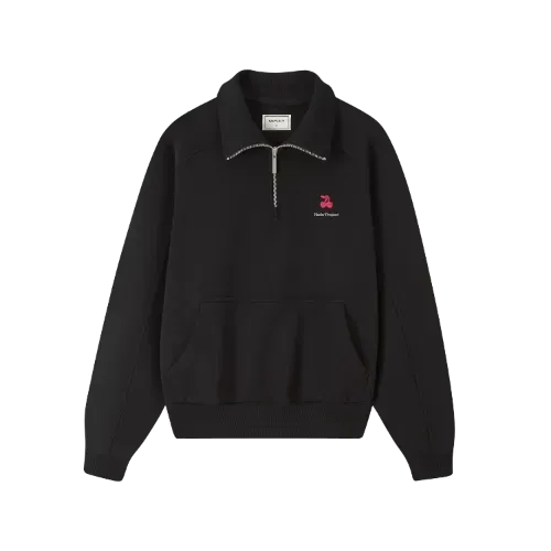 Moletom Nude Project Basic Cherry Quarter-Zip Black