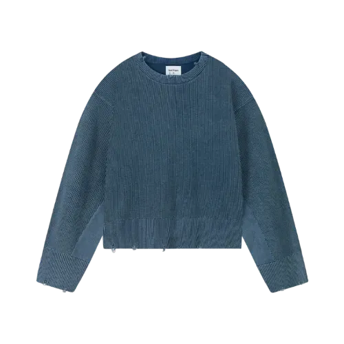 Suéter Nude Project Perfect Cropped Knit Washed Blue