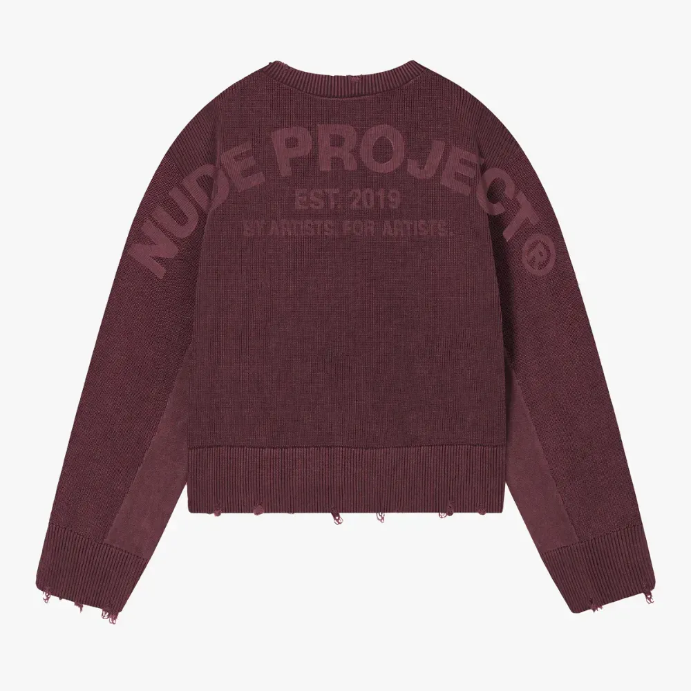 Imagem Suéter Nude Project Perfect Cropped Knit Burgundy