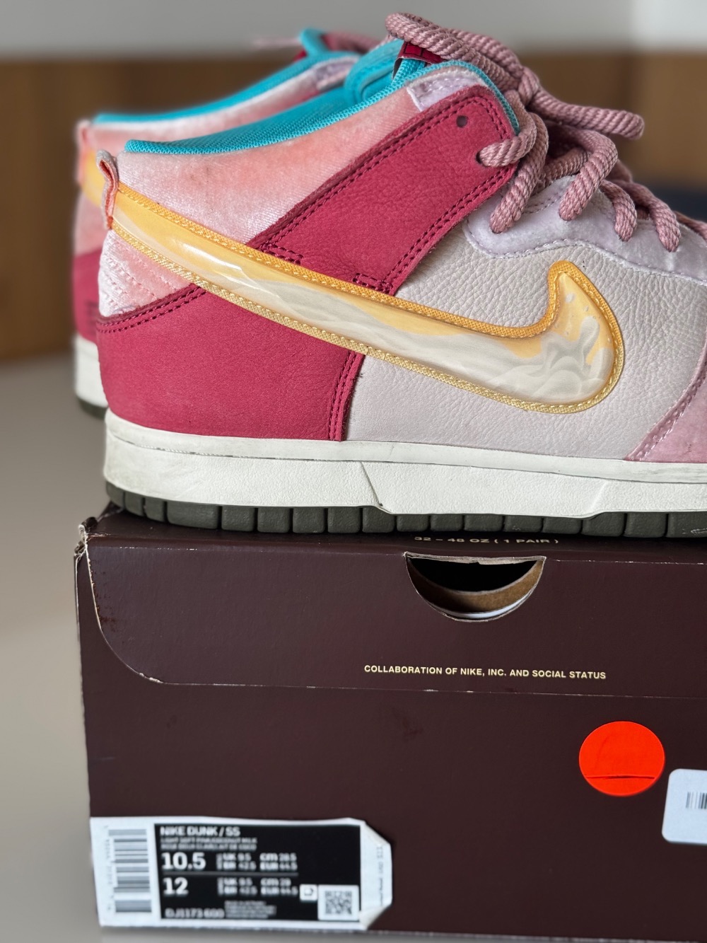 Social Status x Nike Dunk Mid Free Lunch Strawberry Milk