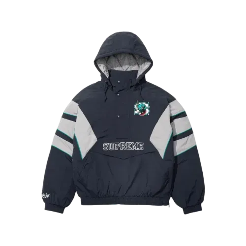 SALEM x Supreme Jaqueta Half Zip Stadium Navy SS26-W12