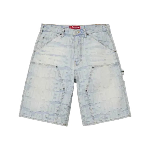 Shorts Supreme Repeat Jacquard Double Knee Denim Light Indigo SS26