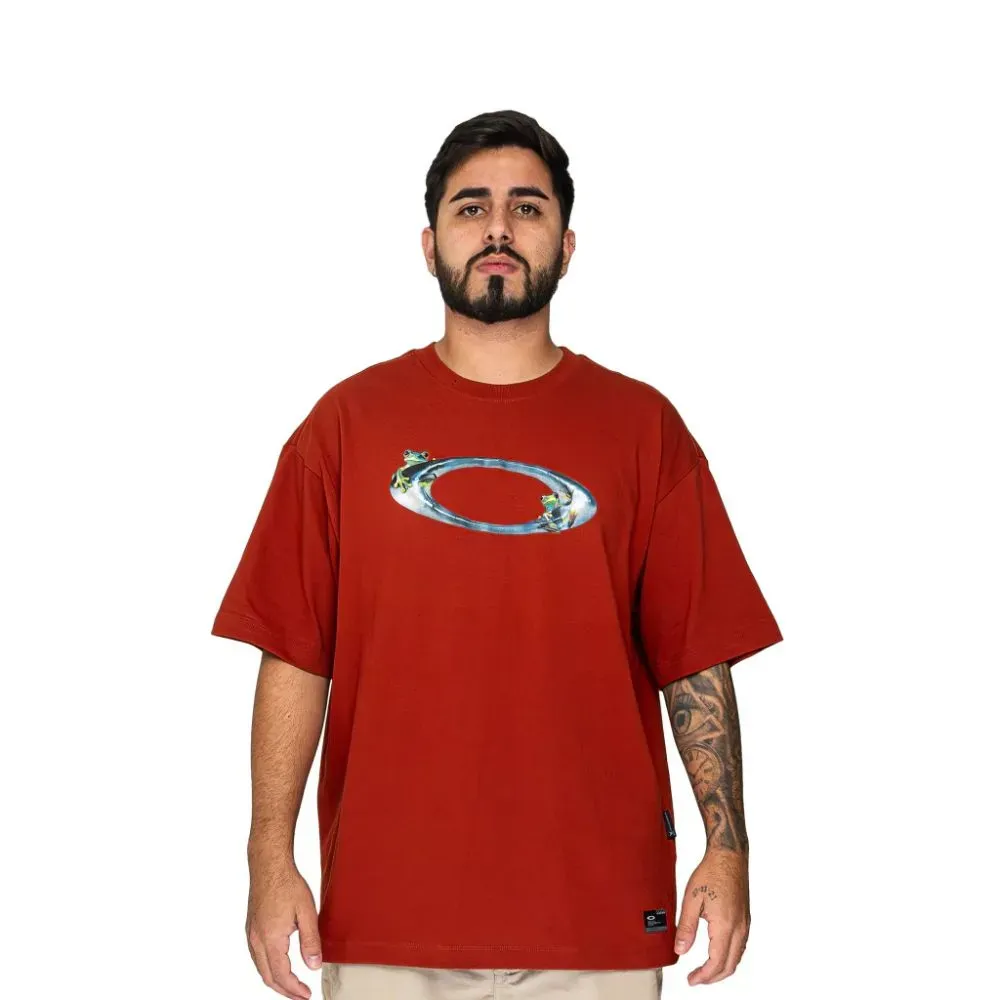 Camiseta Oakley Jupiter`s Adventure Oversized Fit Flame red - Droper