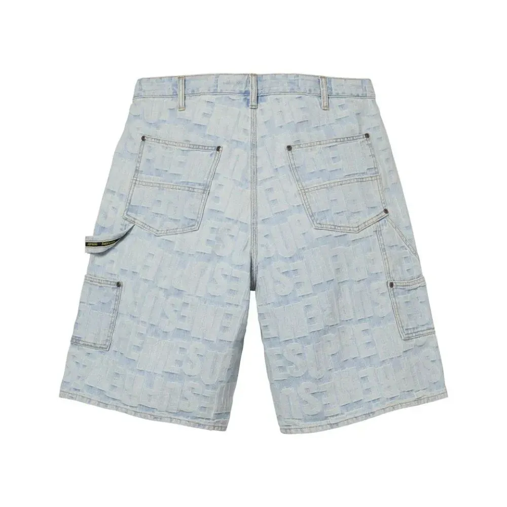 Shorts Supreme Repeat Jacquard Double Knee Denim Light Indigo SS26