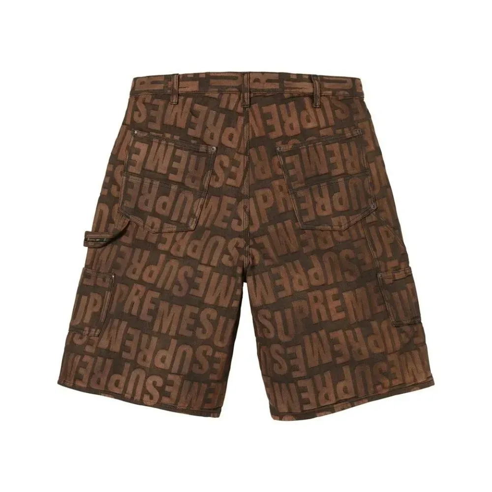 Shorts Supreme Repeat Jacquard Double Knee Denim Dark Brown SS26