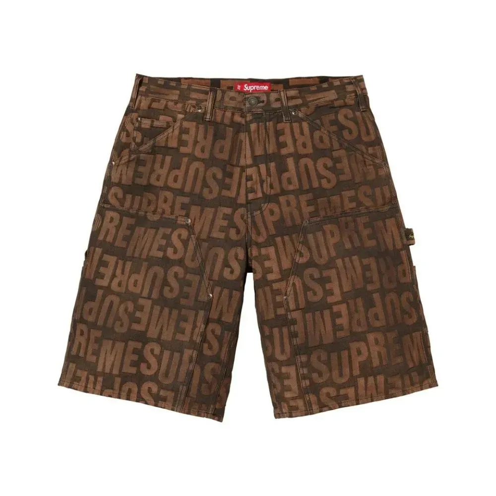 Shorts Supreme Repeat Jacquard Double Knee Denim Dark Brown SS26