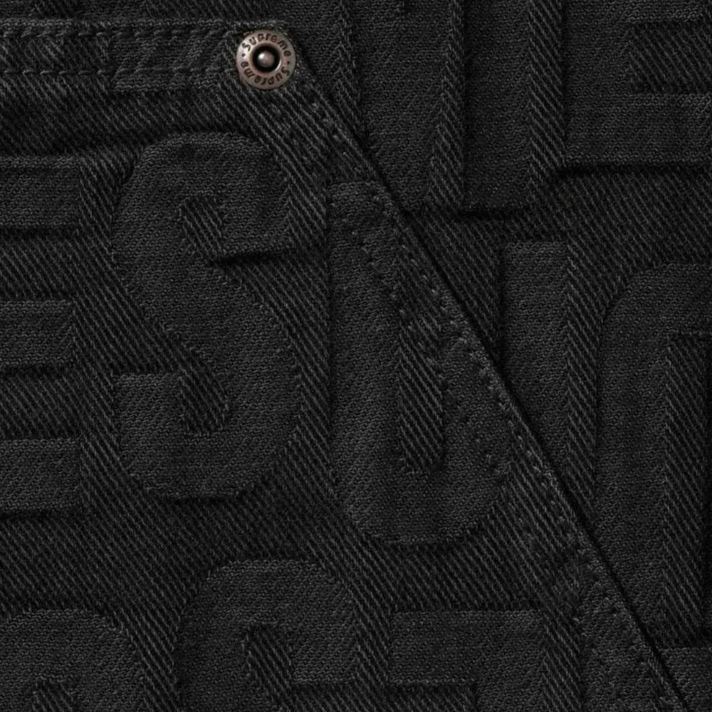 Shorts Supreme Repeat Jacquard Double Knee Denim Black SS26-W12 foto 2