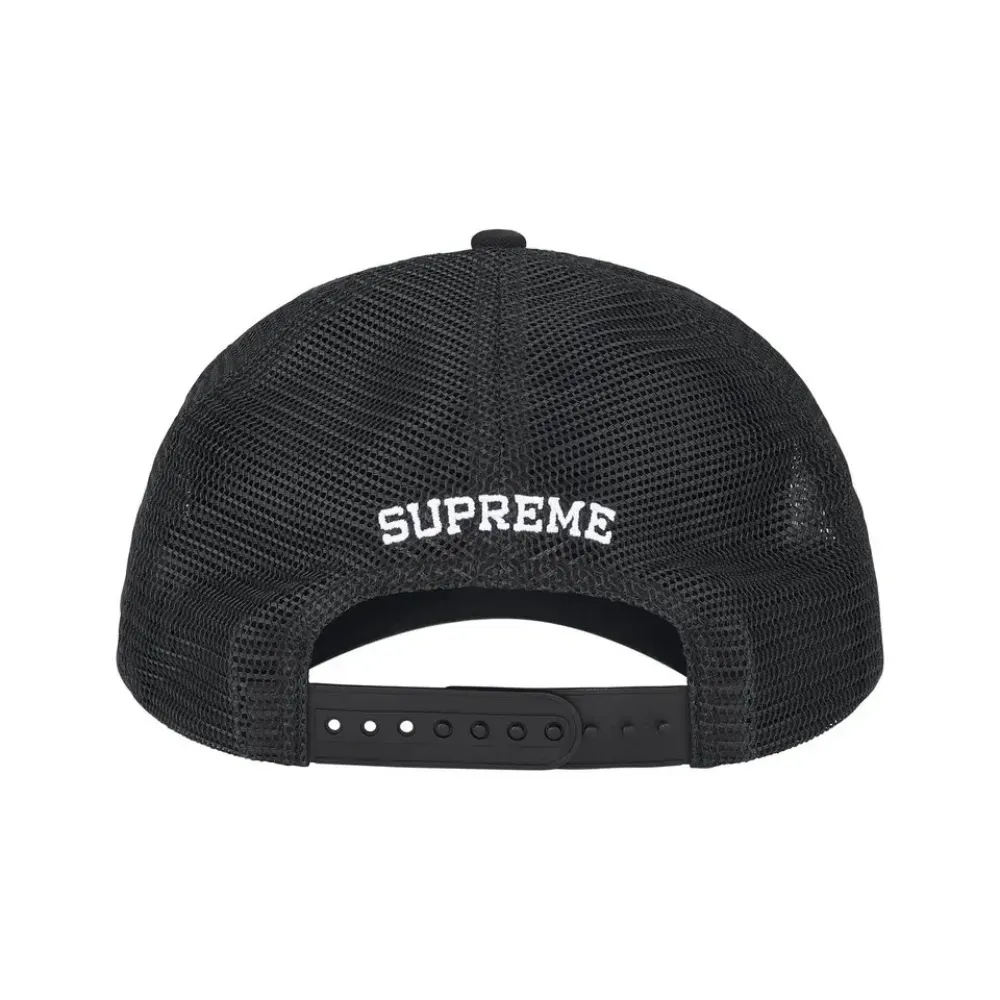 Boné Supreme Western Embroidered Mesh Back 5-Panel Black SS26-W12