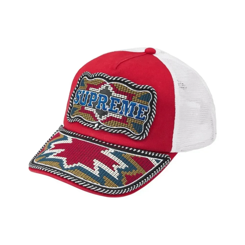 Boné Supreme Western Embroidered Mesh Back 5-Panel Red SS26-W12