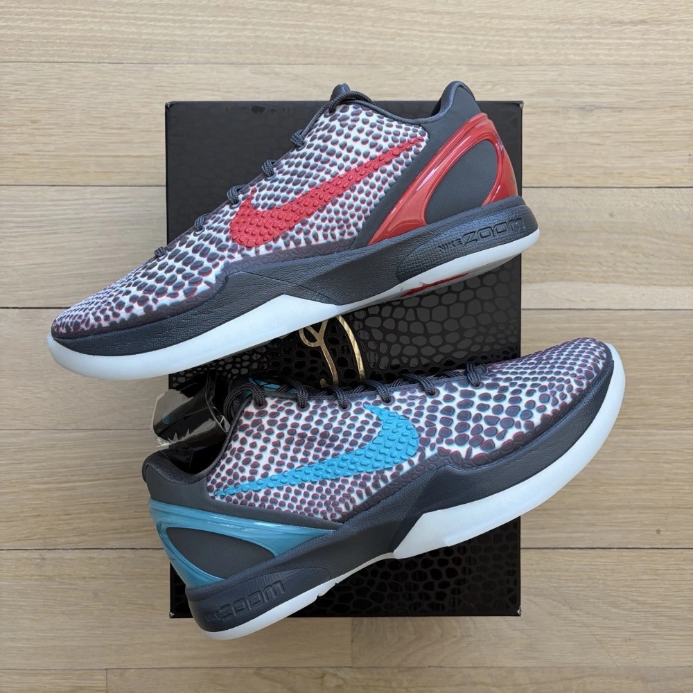 Nike Kobe 6 Protro 3D Dark Grey Chlorine Blue Daring Red — 41, Novo