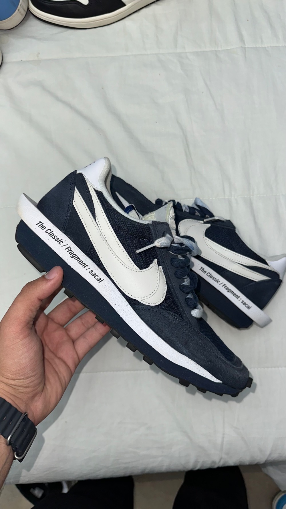 Fragment Design x sacai x Nike LDV Waffle Blackened Blue — 43, Usado