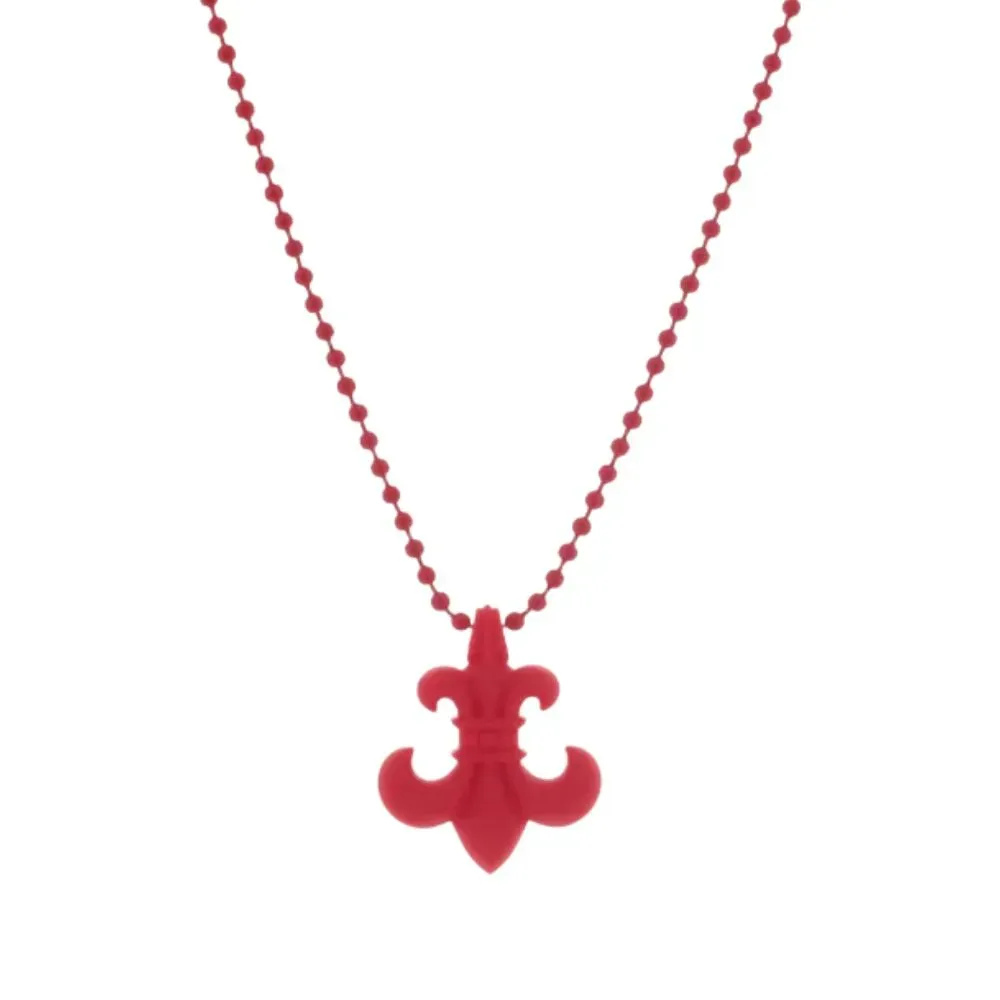 Colar Chrome Hearts Silichrome BS Fleur Pendant Red - Droper