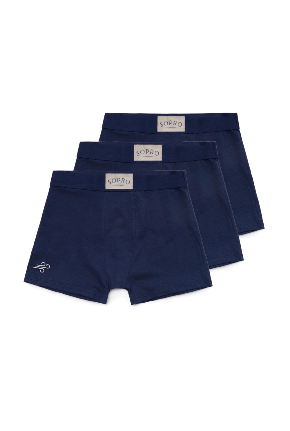 Boxer Sopro Pack 3 Soft Navy Blue — M / XG, Novo