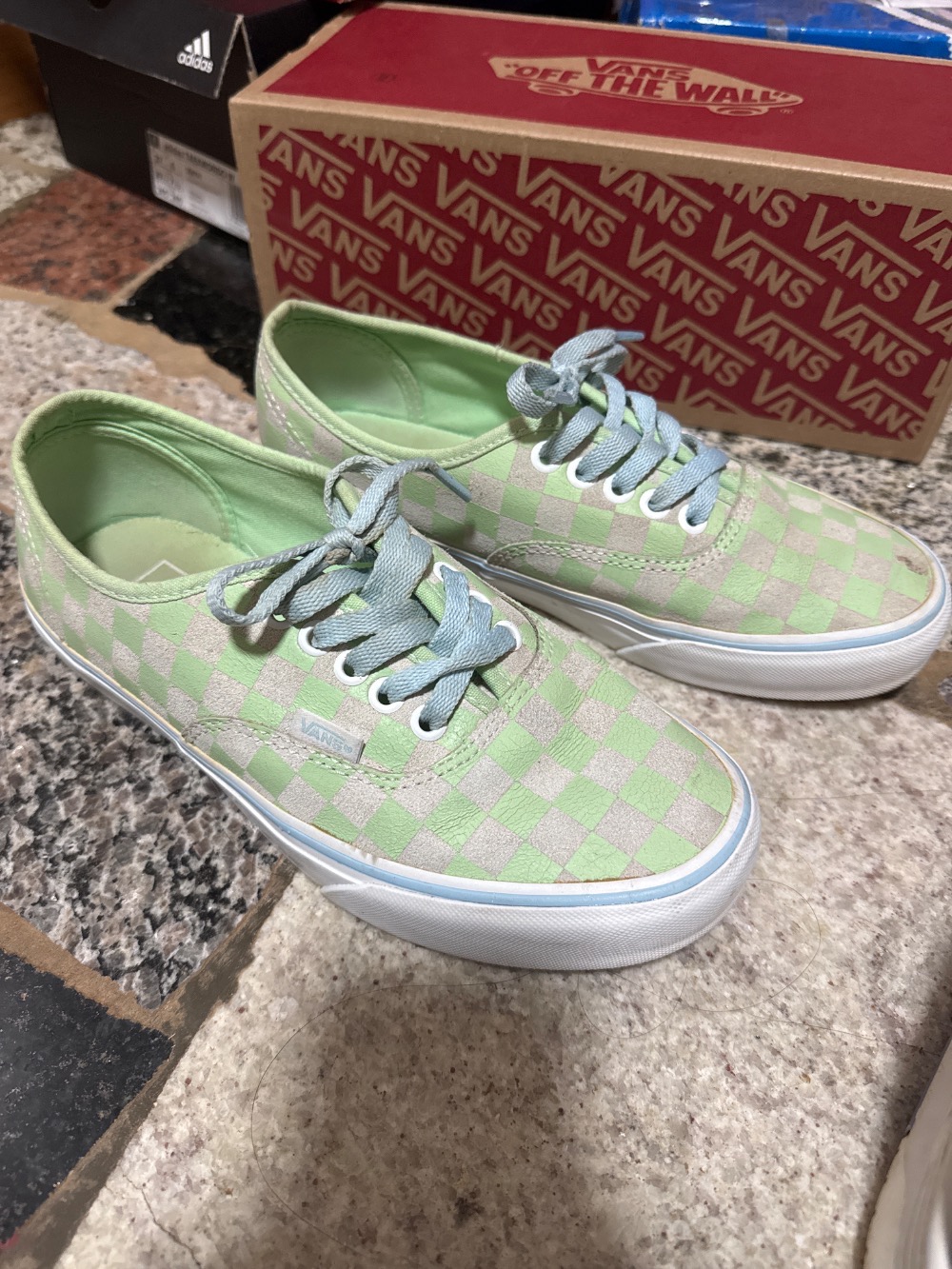 Vans Authentic Checkerboard Pistachio Green