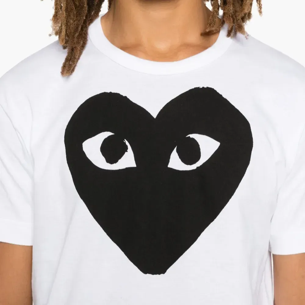 Camiseta Comme des Garcons Play Black Heart White - Droper