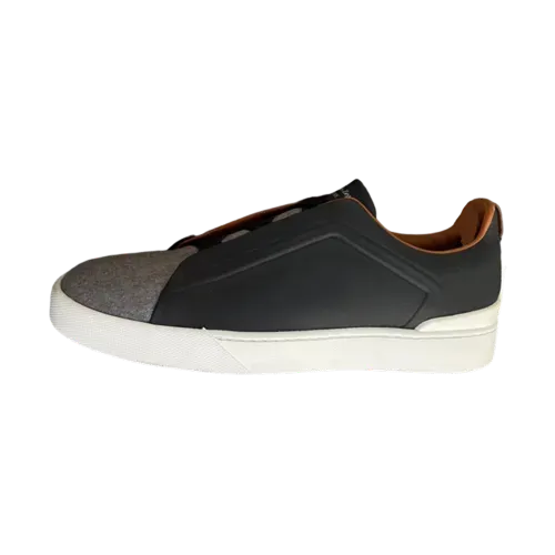 Zegna Triple Stitch Vintage Leather Woven Black - Droper