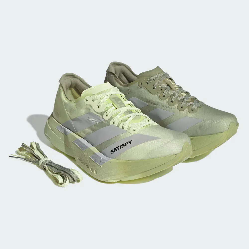 Satisfy x adidas Adizero Adios Pro 4 Tent Green Matte Silver Magic