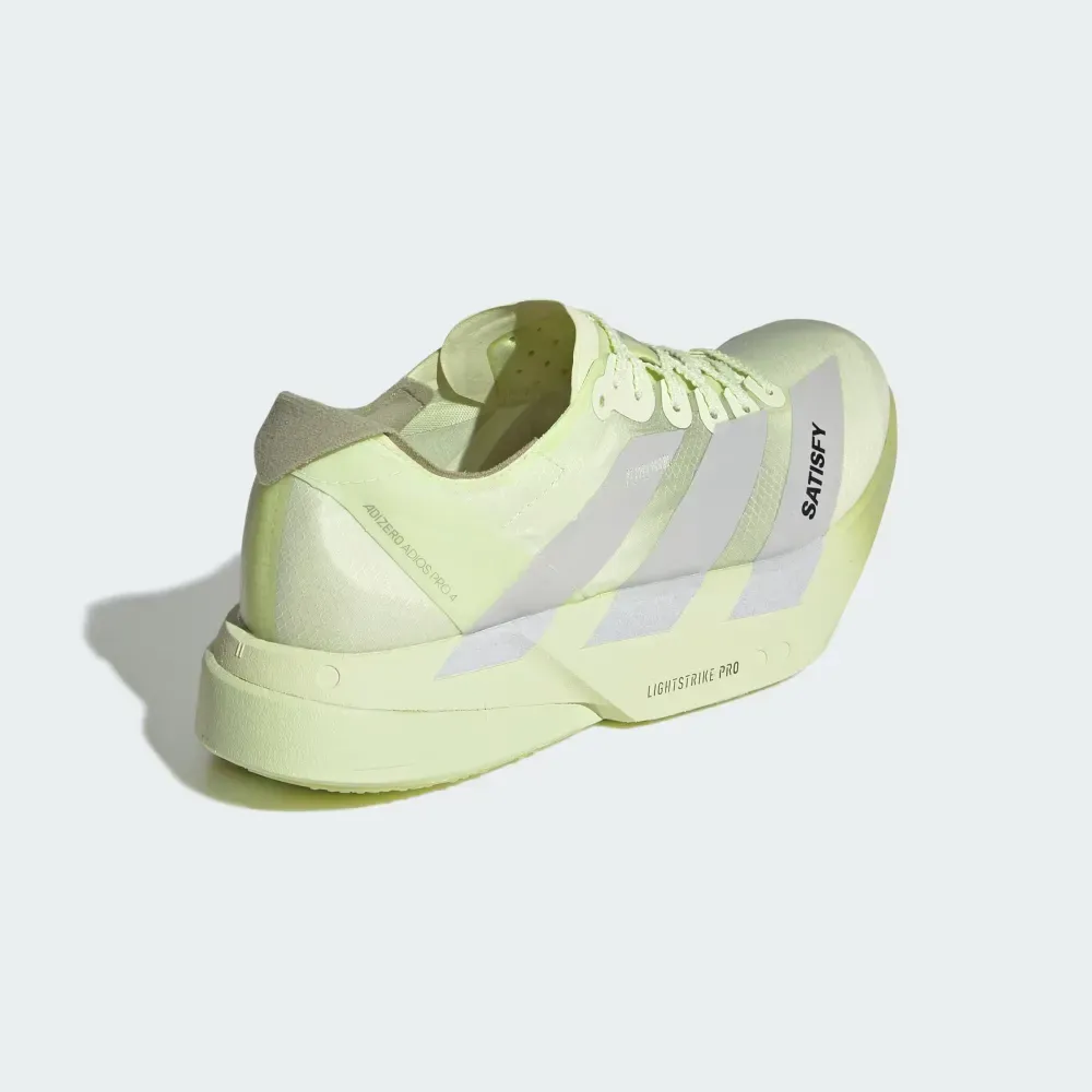 Satisfy x adidas Adizero Adios Pro 4 Tent Green Matte Silver Magic