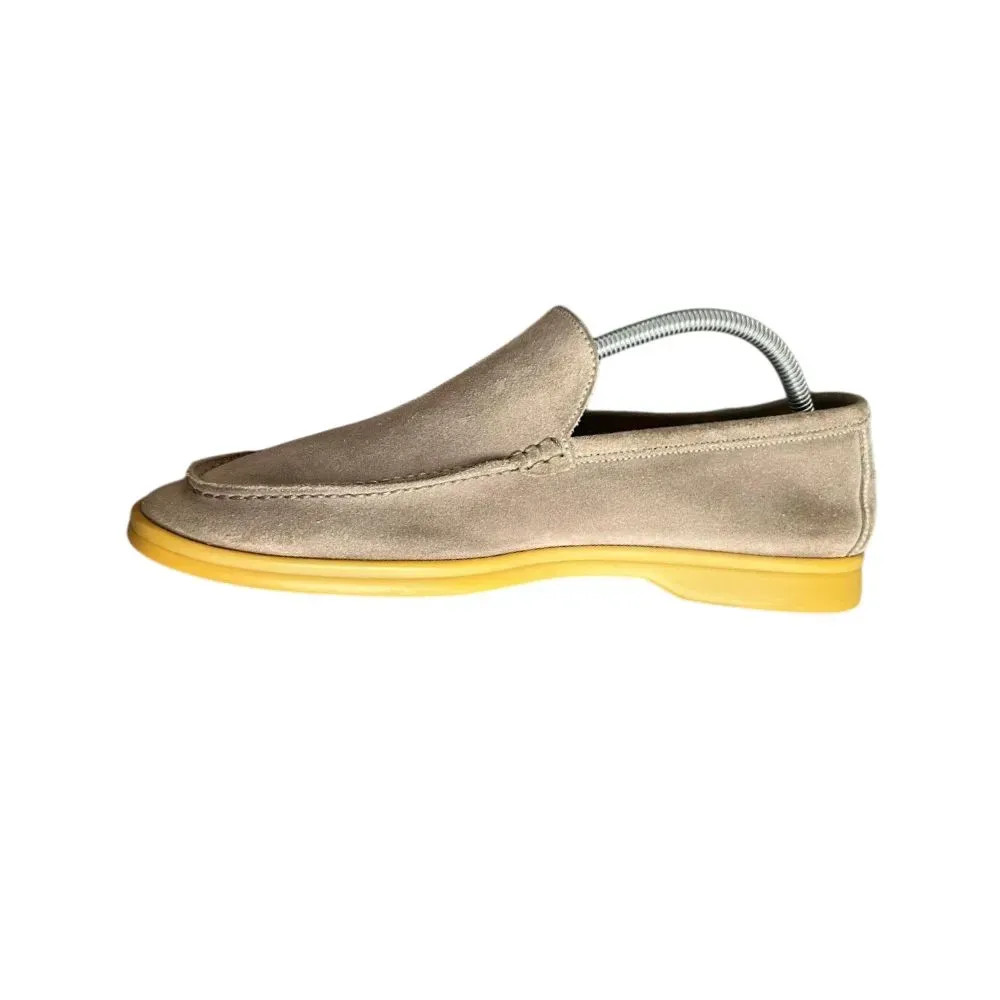 Loro Piana Summer Walk Slip On Suede Tan - Droper