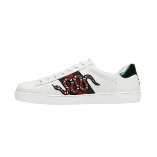 Gucci Ace Embroidered Snake White