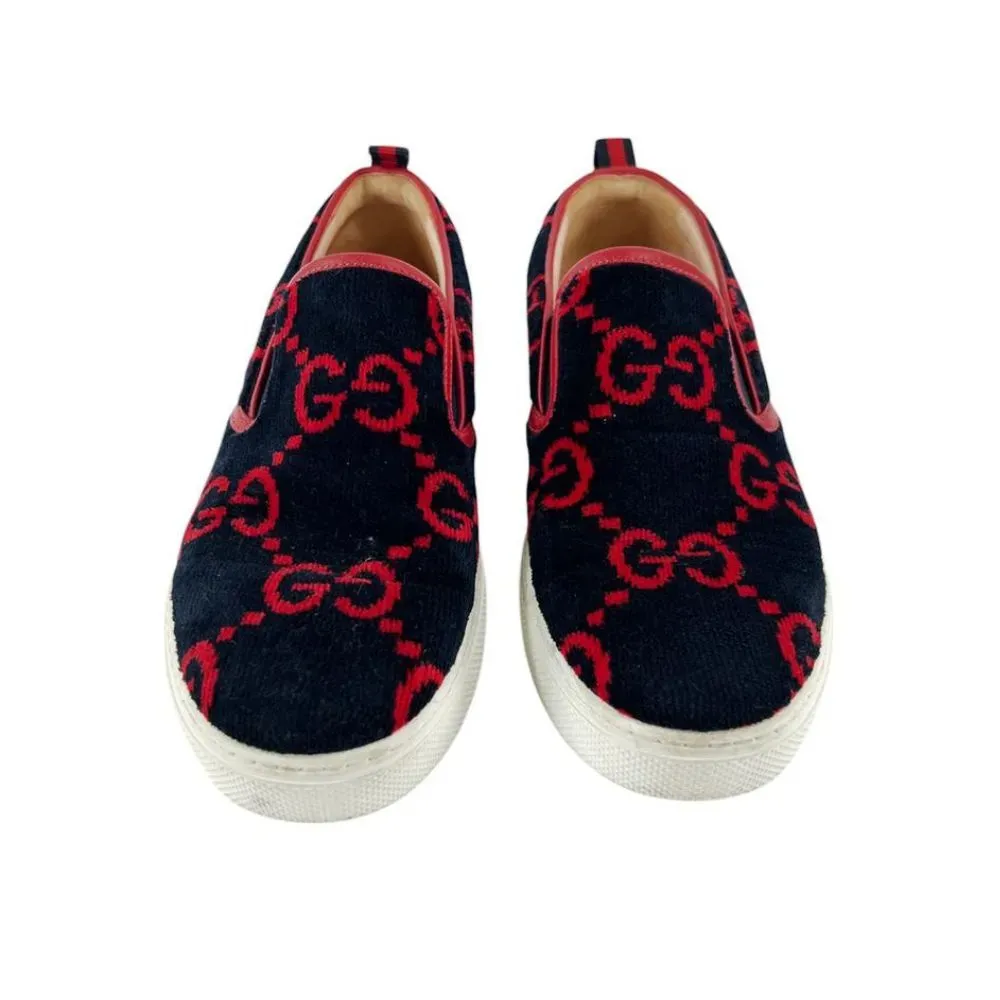 Gucci GG Terry Cloth Slip-On Black Red - Droper