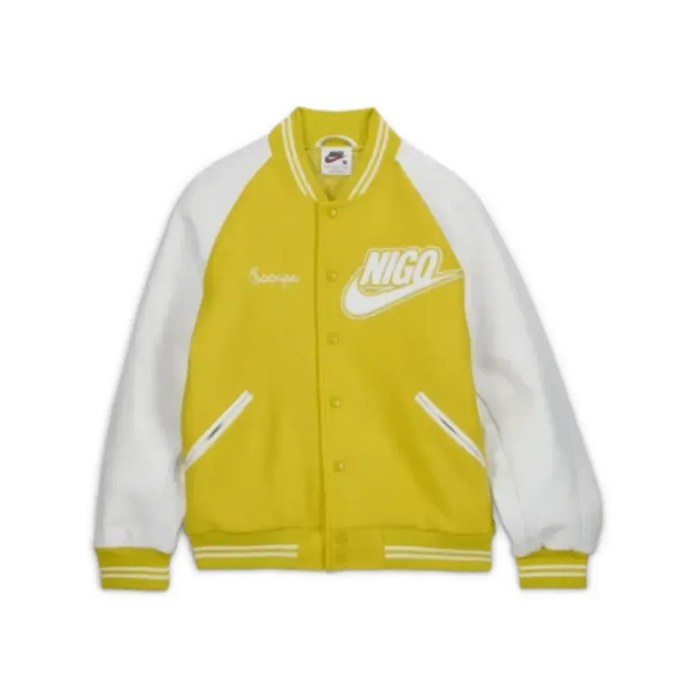 Nigo x Nike Jaqueta Varsity Jacket Yellow — PP / P / G / XG / 2XG, Novo
