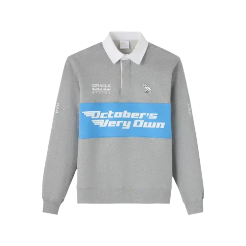 Oracle Red Bull Racing x OVO Camisa Full-Button Fleece Rugby Heather Gray