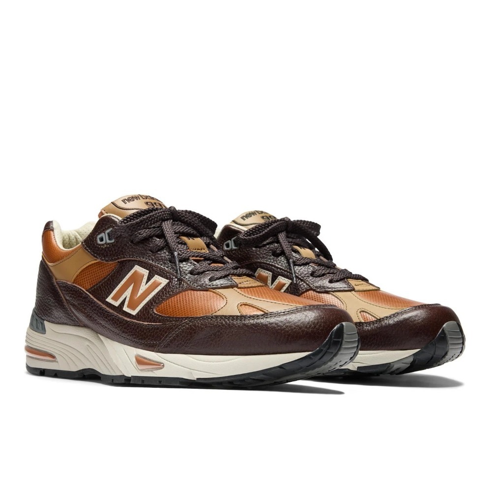 New Balance Made in UK 991v1 Chocolate Plum Caramel Café Tan Feminino — 34 / 35.5 / 37, Novo