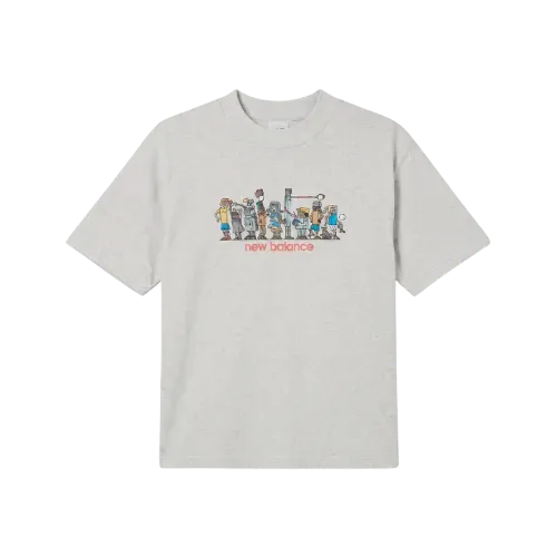 Ghica x New Balance Camiseta Line Up Oversized Ash Heather