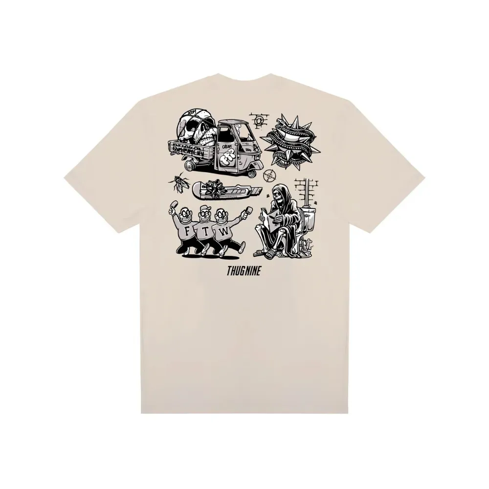 Camiseta Thug Nine Turmoil Off-White - Droper