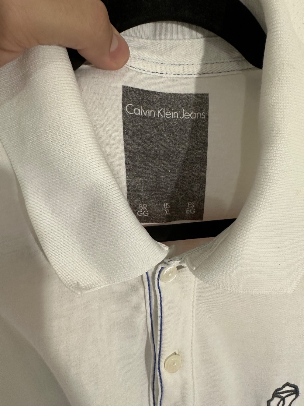 Camisa polo branca Calvin Klein