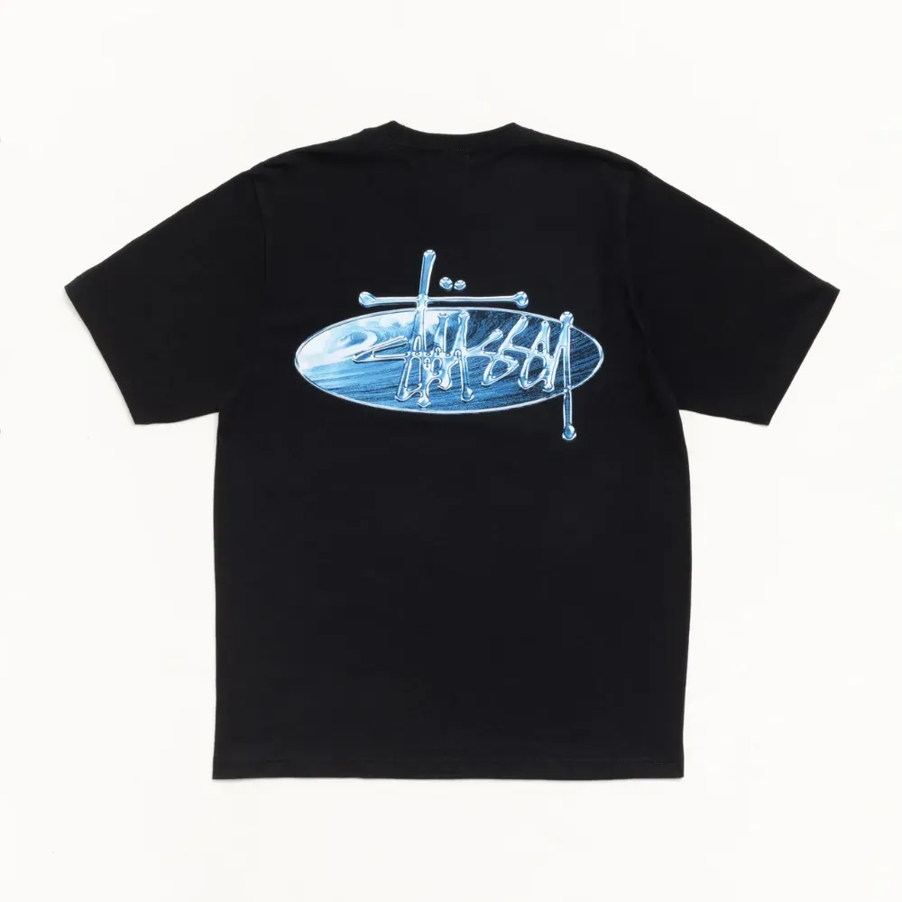 Camiseta Stussy Wave Oval Black - Droper