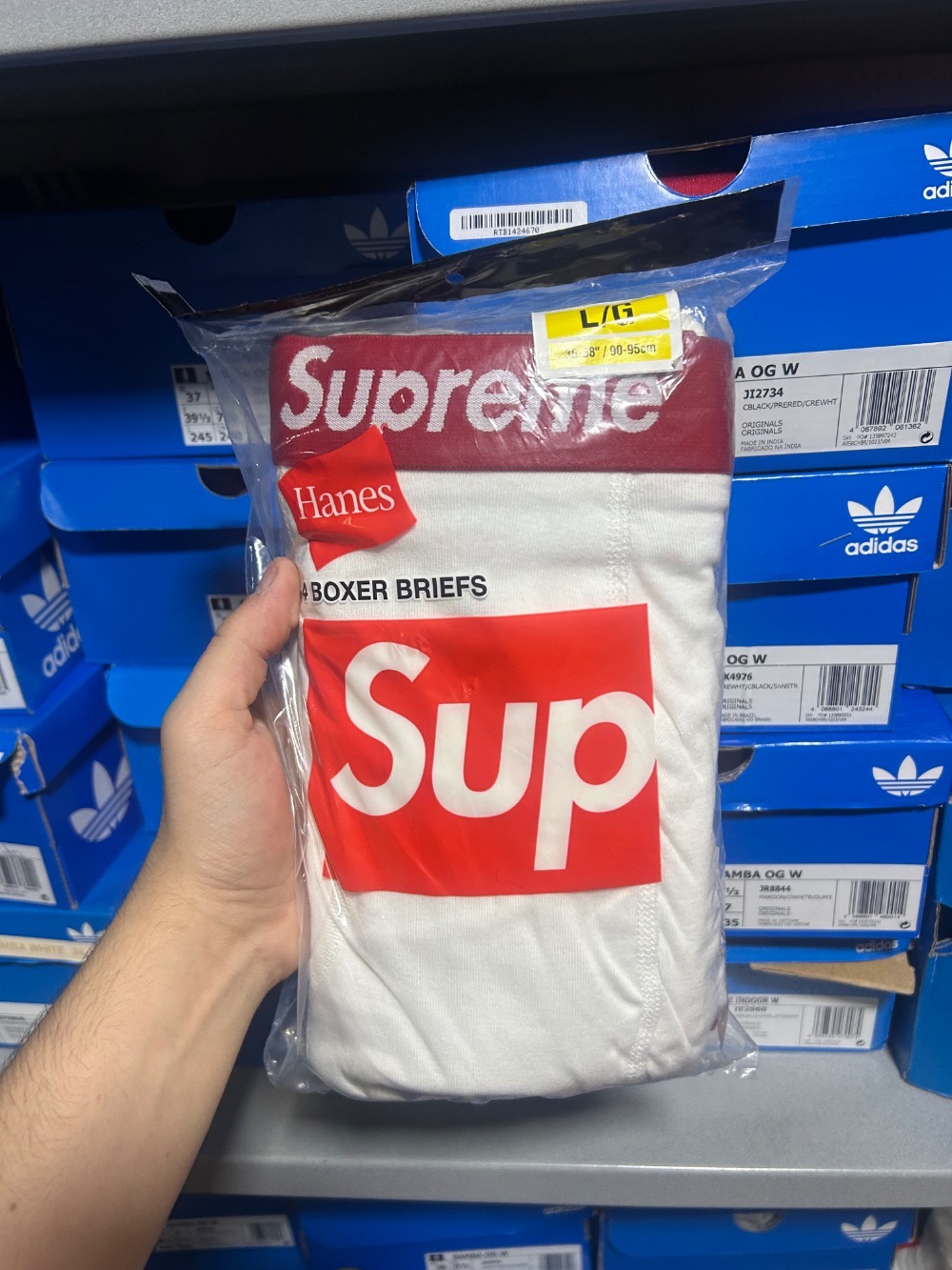 Hanes x Supreme Cuecas Boxer White (4 Pack) SS26-W1 — G, Novo