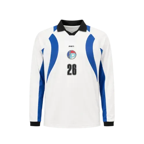 Piet x Pool Camiseta Polo Manga Longa Raglan Branca