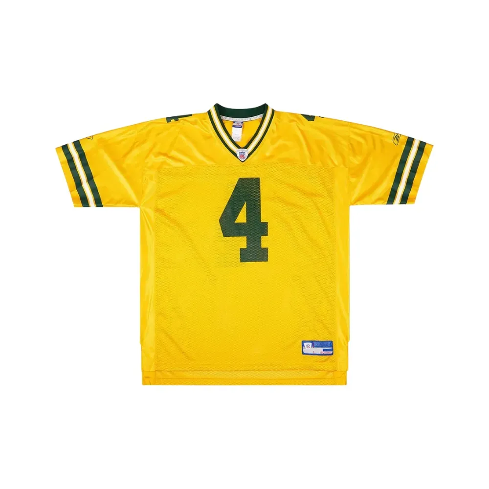 Camisa Reebok Vintage NFL Green Bay Packers 4 Brett Favre Yellow