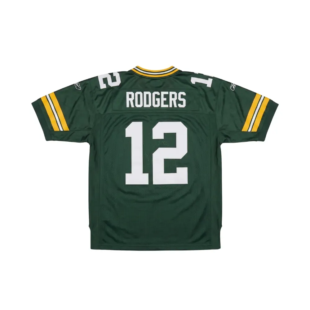 Camisa Reebok Vintage NFL Green Bay Packers 12 Aaron Rodgers Green