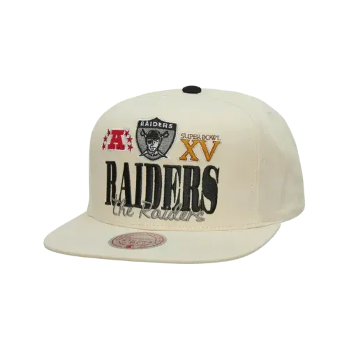 Boné Mitchell & Ness Oakland Raiders Reframe Retro Cream