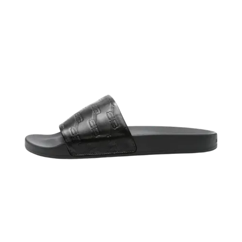 Balenciaga Slide BB Monogram Leather Pool Slide Black