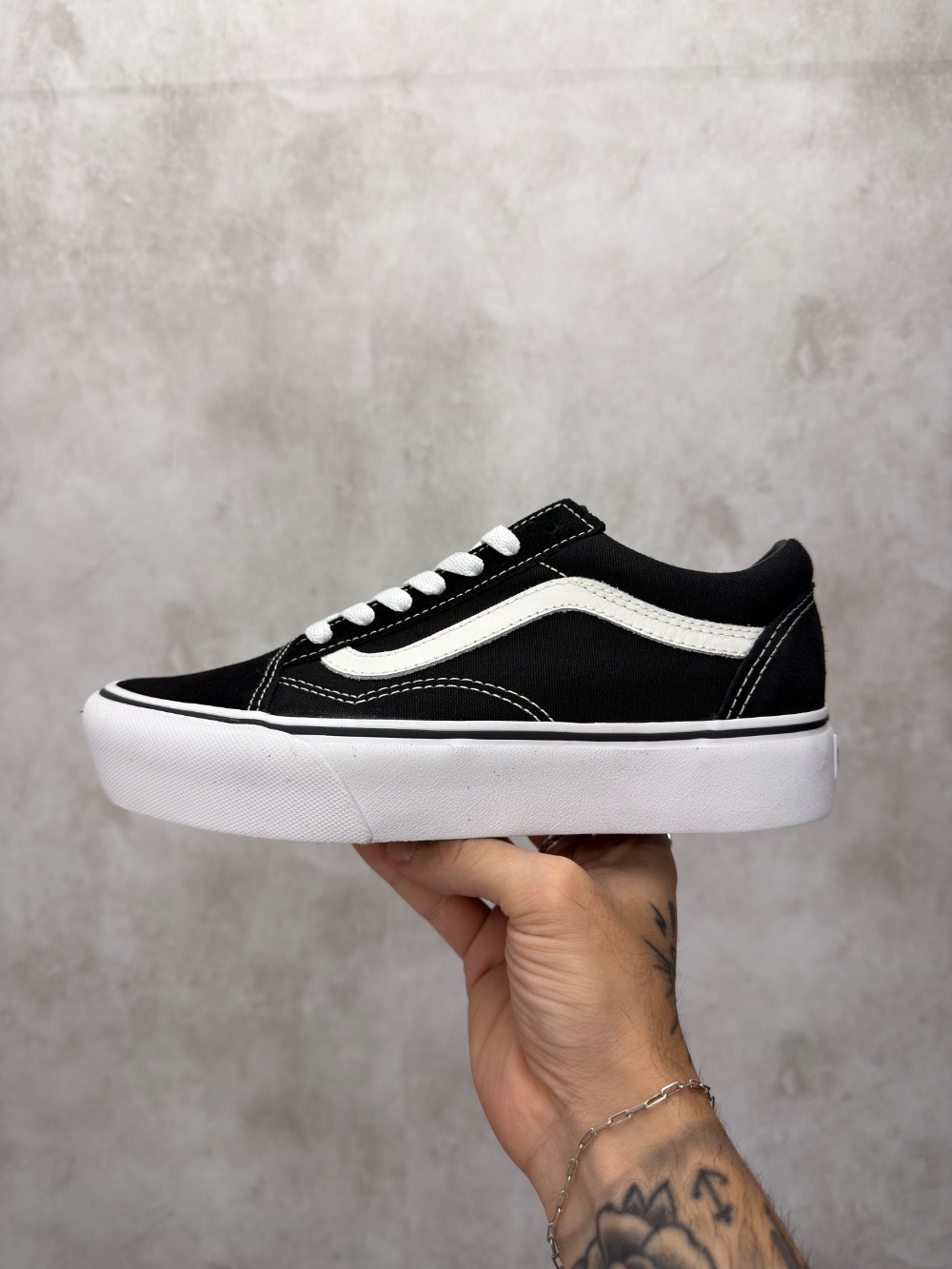 Vans Old Skool Platform Black White