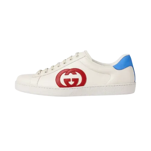 Gucci Vintage Ace Interlocking G White Red Blue